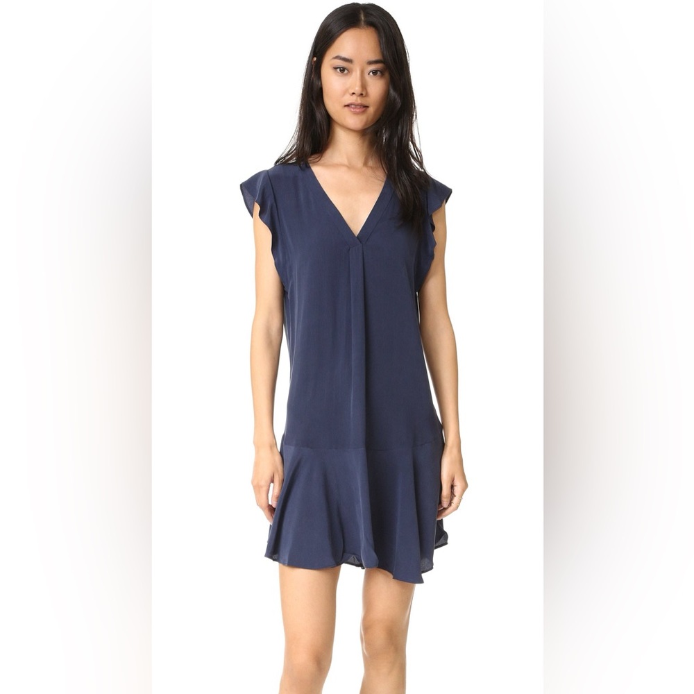 Joie Almarie Flutter Sleeve Navy V-Neck Dress XS